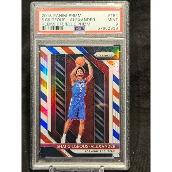 2018 Panini B-Ball Prizm Shai Gilgeous Alexander Red/White/Blue #184 PSA 9 Grade - Picture 1 of 2